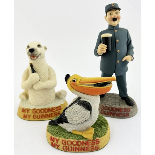 212 - GUINNESS RESIN FIGURES TRIO. Zookeeper tallest 7.3ins tall. All multi coloured with lettered base pl... 