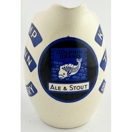 224 - KEMP TOWN BREWERY DOLPHIN BRAND ALE & STOUT PUB JUG. 6ins tall. Absolutely superb & very rare Bright... 