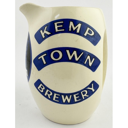 224 - KEMP TOWN BREWERY DOLPHIN BRAND ALE & STOUT PUB JUG. 6ins tall. Absolutely superb & very rare Bright... 