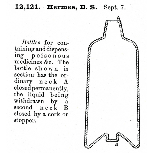 1 - HERMES PATENT POISON BOTTLE. (DP p33). 4.6ins tall. An extraordinary cobalt blue, so far only record... 