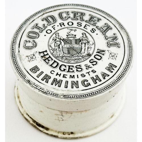 108 - BIRMINGHAM POT LID. (APL p642, 34) 2.7ins diam. Black transfer with lighter areas, pot & base. COLD ... 