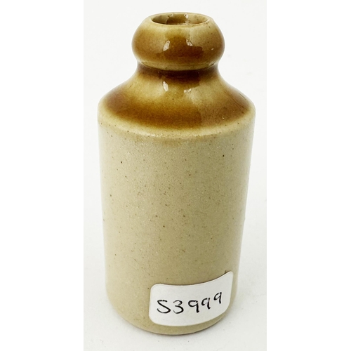 124 - STIFF & SONS TRADESMANS SAMPLE MINIATURE GINGER BEER BOTTLE. 2.3ins tall. Std, t.t. - deep blue top.... 