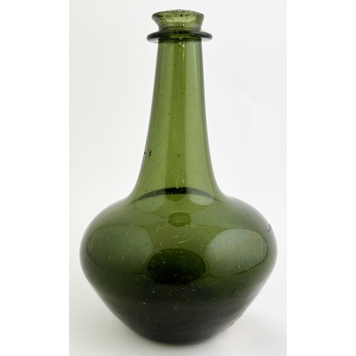 128 - ENGLISH SPLIT SIZE SHAFT & GLOBE WINE BOTTLE. 7.3ins tall. An exceptional condition classic c. 1660-... 