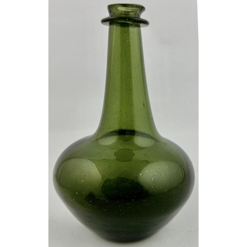 128 - ENGLISH SPLIT SIZE SHAFT & GLOBE WINE BOTTLE. 7.3ins tall. An exceptional condition classic c. 1660-... 