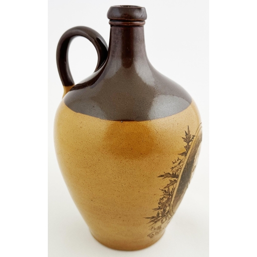 134 - ABBOTSFORD WHISKEY JUG. (WG p11 - the very first jug in the book). 9.2ins tall. Salt glaze stoneware... 