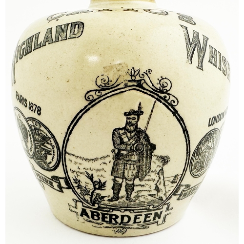 135 - CATTOS ABERDEEN HIGHLAND WHISKY JUG. (WG p43). 8.1ins tall Full kilted highlander, and dog, pictoria... 