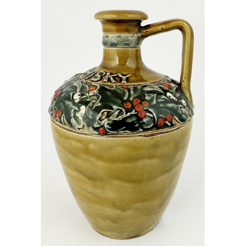 138 - IRISH G W SCOTT WHISKY JUG. (WG p116 - this a variant to the example shown). Shiny artware style sto... 