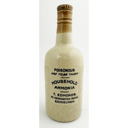 17 - EDMUNDS EDINBURGH HOUSEHOLD AMMONIA BOTTLE. (DP p130, AS-5). 8.6ins tall. T.t., stoneware cylinder, ... 