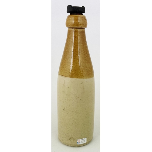 31 - INNERLEITHEN W. PEARGE & SONS GINGER BEER BOTTLE. 8.8ins tall. Ch.,t.t., screw blob lip with stopper... 