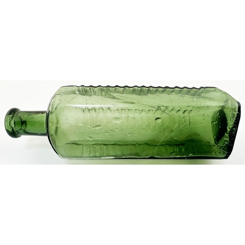 78 - ETON STAR POISON BOTTLE. (DP p58, SE1). 7.4ins tall. Bright mid green glass. Star cross section, thr... 