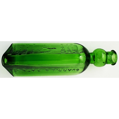 79 - FISHERS SEAWEED EXTRACT BOTTLE. 7.4ins tall. Vibrant emerald green triangular bottle with patented p... 