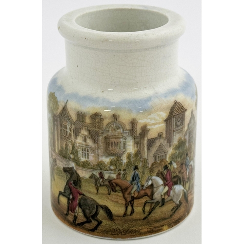 9 - PRATTWARE JAR MEET OF THE FOXHOUNDS. (KM514 p183). Good strong colours, very few pictures on ware it... 