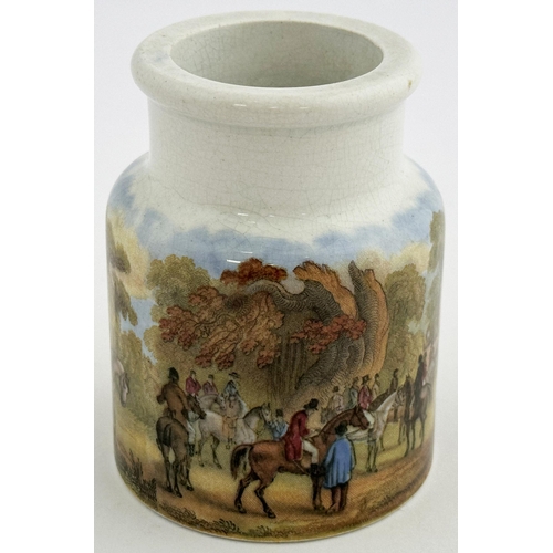 9 - PRATTWARE JAR MEET OF THE FOXHOUNDS. (KM514 p183). Good strong colours, very few pictures on ware it... 