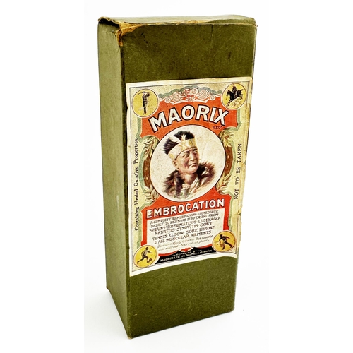 94 - MAORIX POISON BOTTLE & ORIGINAL BOX. Cardboard box l 94. s 1.8 x 7 x 2.75ins - colour printed pictor... 