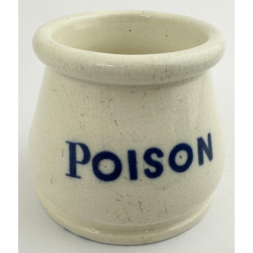 96 - LONDON HOSPITAL POISON POT. (DP p160, GW5, actual one illustrated). 2.7ins tall. Slightly bulbous p... 