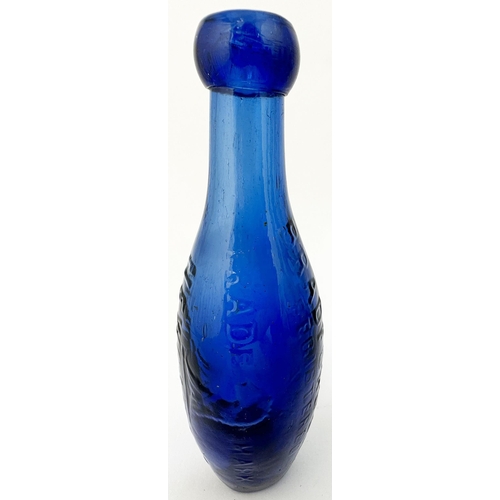 161 - BRADFORD BROS NEWCASTLE FLAT BOTTOMED HAMILTON BOTTLE. 7.2ins tall. Blues book p35. 8.7ins tall. Cob... 