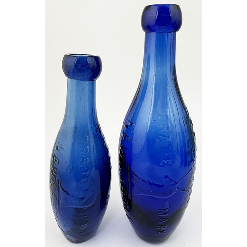 161 - BRADFORD BROS NEWCASTLE FLAT BOTTOMED HAMILTON BOTTLE. 7.2ins tall. Blues book p35. 8.7ins tall. Cob... 