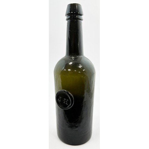 175 - ENGLISH SEALED CYLINDER WINE BOTTLE. David Burton Vol3, p1158. 11.2ins. Standard three piece mould b... 