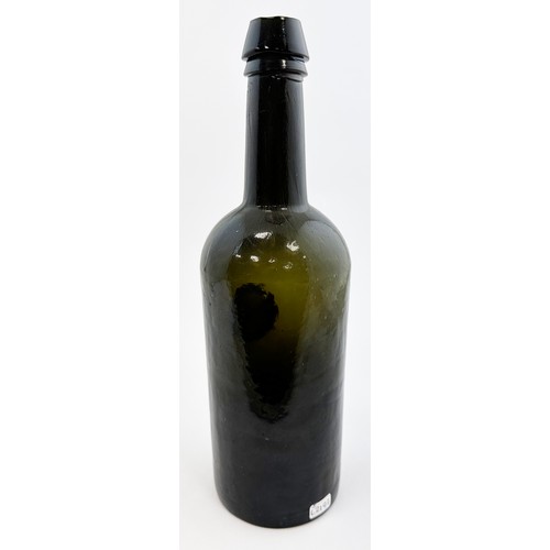 175 - ENGLISH SEALED CYLINDER WINE BOTTLE. David Burton Vol3, p1158. 11.2ins. Standard three piece mould b... 