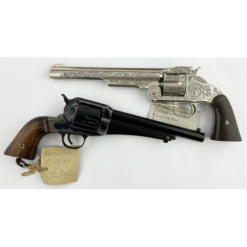 177 - 1869 & 1890 GUNS DUO. Longest 14ins. REMINGTON plus SMITH & WESSON. Heavy. (2) 8/10 Unsuitable for p... 