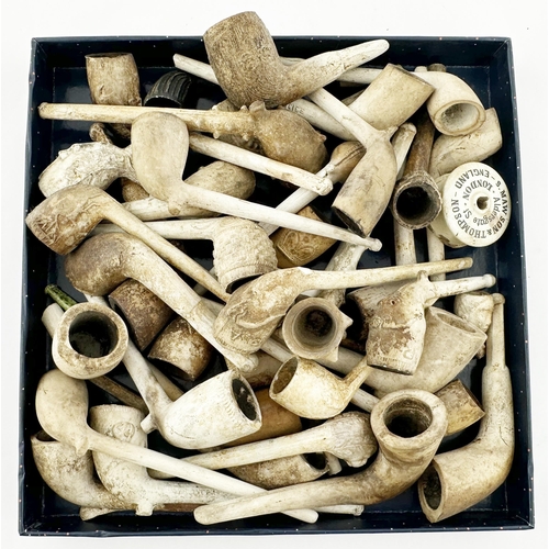 183 - PIPES GROUP. Mixture of pipes & bowls, various designs. Worn. Damages. (30+) 6/10 Unsuitable for p+p