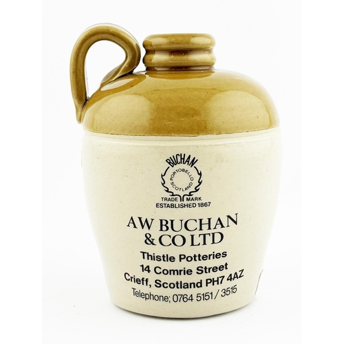 245 - SAMPLE FLAGON. 5ins tall. Double sided transfer, rear handle. Buchan p.m. 120 YEARS OF SERVICE. Mint... 