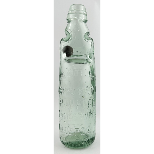 258 - RELIANCE PATENT CODD BOTTLE. 9ins tall. Heavily embossed both sides, with coloured marble. Makers fl... 