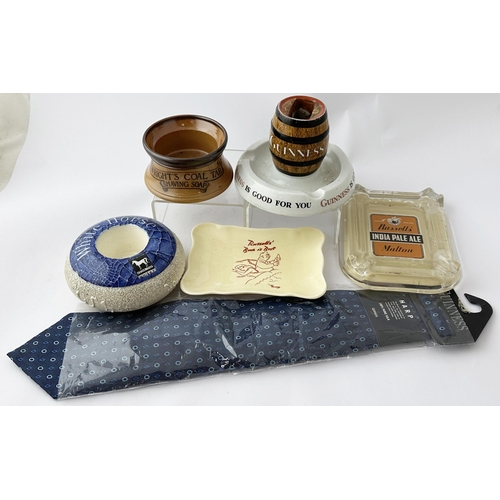 275 - BREWERY GROUP. Inc. Ashtray, matchstriker, change tray & tie. Royal Doulton & Shelley. Damages. (6) ... 