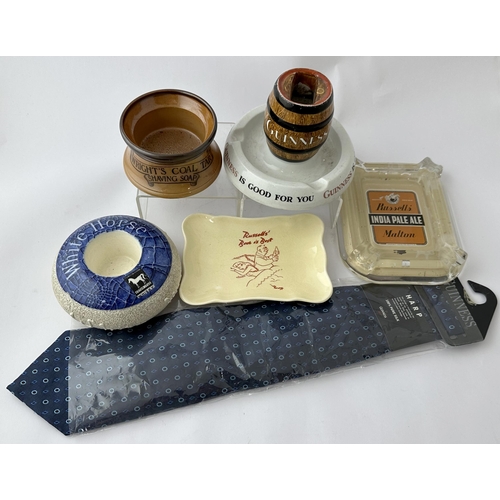 275 - BREWERY GROUP. Inc. Ashtray, matchstriker, change tray & tie. Royal Doulton & Shelley. Damages. (6) ... 