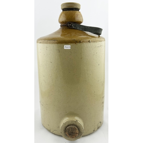 337 - BRISTOL FLAGON. 16ins tall. CE BEAVIS, with carry handle, rear spigot. Really heavy. Damages. 8/10 U... 