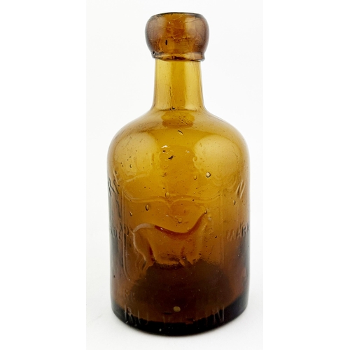 35 - RUTHIN SELTZER BOTTLE. 6ins tall. Pictorial double sided R. ELLIS.