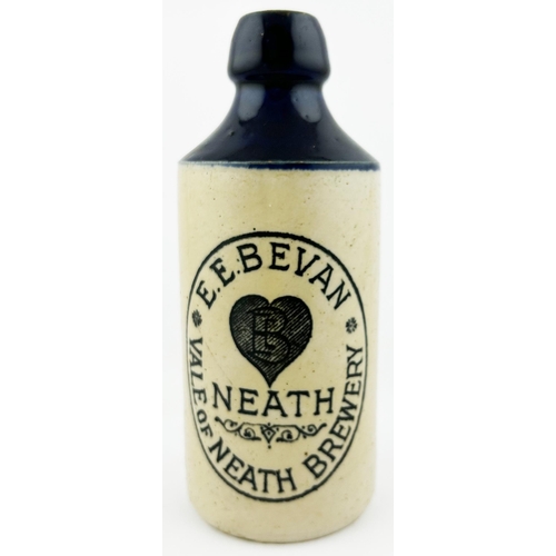 357 - NEATH GINGER BEER. 7ins tall. EE BEVAN. Damages & lip repair.