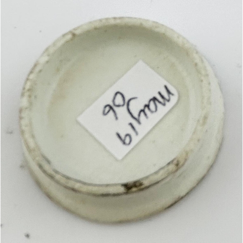 435 - MINIATURE JOHN GOSNELLS POT LID. 1.25ins diam. Damages & repair.