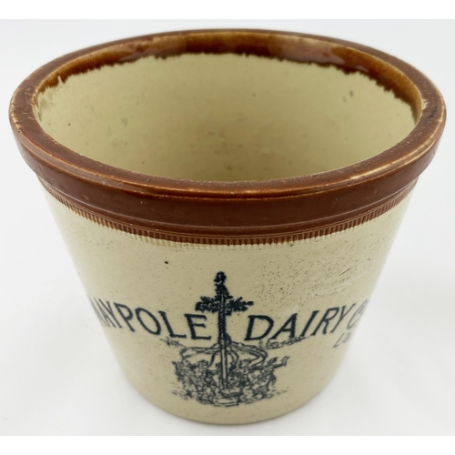 440 - MAYPOLE DAIRY BUTTER CROCK. 6.25ins tall. Rear handle. Impressed 6LB. Base chip. 9.75/10 Unsuitable ... 