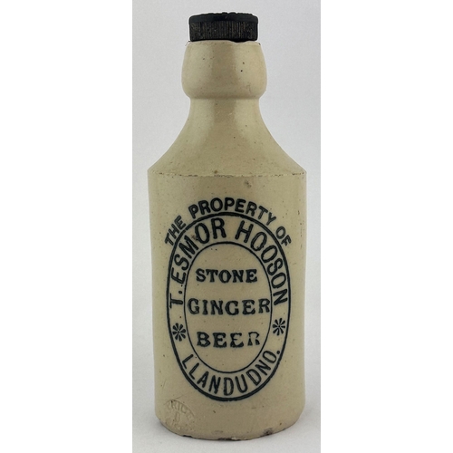 53 - LLANDUDNO GINGER BEER. 7ins tall. T. ESMOR HOOSON, screw stopper. Price bristol p.m. Chipped.