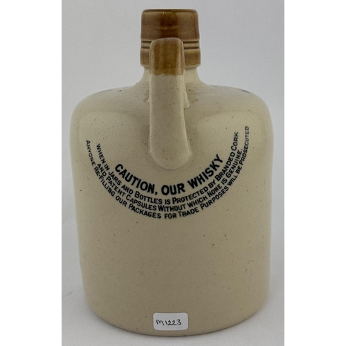 6 - THE GREYBEARD WHISKY JUG. 6.5ins tall. Double sided print, rear handle. Govancroft base p.m.