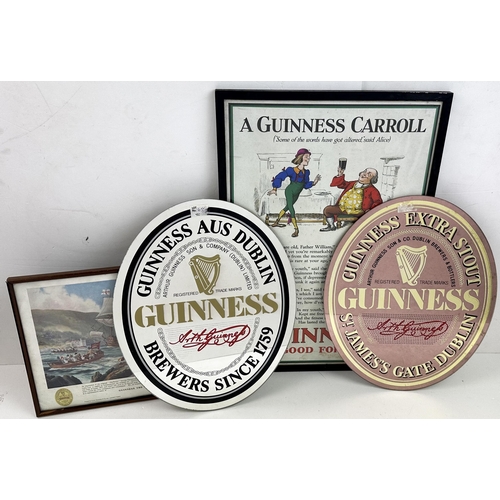 70 - GUINNESS ADVERTISING GROUP. 2 x mirrors, Guinness the world over, plus Guinness Carol. Worn. (4) 7/1... 