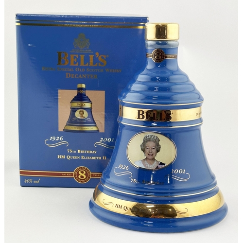 85 - BELLS BOXED DECANETR. 8ins tall. Boxed & with contents.