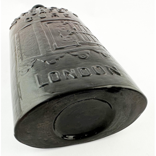 522 - LONDON TWO PINT WARNERS SAFE CURE BOTTLE. 10.7ins tall, blob lip. Very heavily embossed, large detai... 