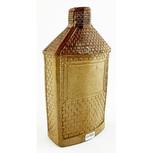 536 - HOUSE REFORM FLASK. 6.75ins tall. T.t, salt glaze flask in the shape of a 3 storey house this varian... 