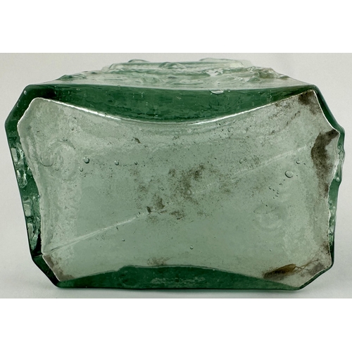 581 - DR WEBSTERS EARLY PATENT MEDICINE BOTTLE. 7.3ins tall. A lightly smokey green tinged aqua glass feat... 