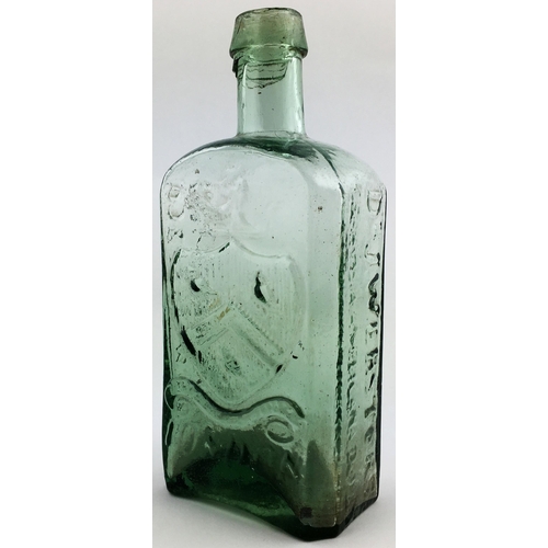 581 - DR WEBSTERS EARLY PATENT MEDICINE BOTTLE. 7.3ins tall. A lightly smokey green tinged aqua glass feat... 