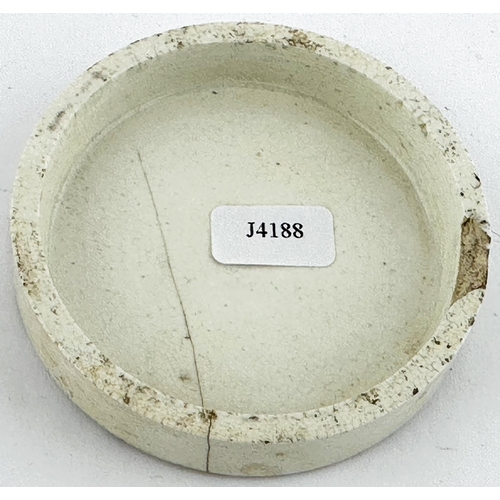 600 - NEWPORT POT LID. (APL 622, 32) 2.6ins diam. OTTO OF ROSE/ COLD CREAM/ THEHARNE HOWELL/ NEWPORT, MON.... 