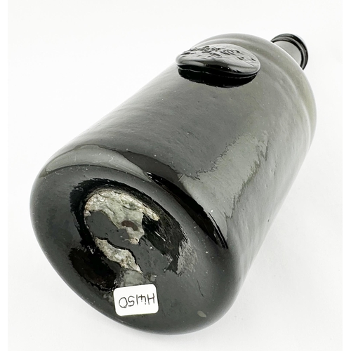 639 - MAGDALENE COLLEGE SEALED CYLINDER. 8.75ins tall - a rare split size? Black/ dark green glass, double... 