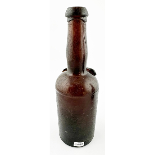 642 - SHOULDER RIBBON SEALED LIQUEUR BOTTLE. 9ins tall. Applied ribbon seal F PETERS. These came from a bo... 