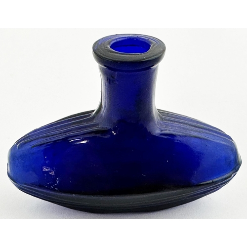 645 - SUBMARINE POISON BOTTLE. DP 24. 3ins wide. The smallest size in set, difficult to acquire. Cobalt bl... 