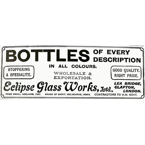 648 - HALF OUNCE ECLIPSE WASP WAIST POISON. DP p30. 3.2ins tall. Cobalt blue, flat lip. POISON across top ... 