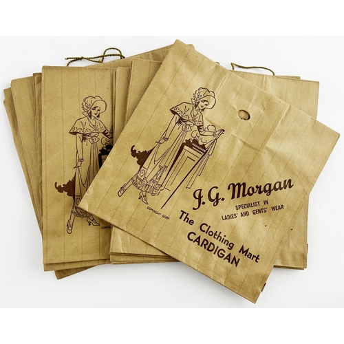 15 - CARDIGAN CLOTHING MARKET ORIGINAL PAPER BAGS. Approx 8.1ins square. Printed brown paper bags, rear s... 