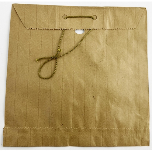 15 - CARDIGAN CLOTHING MARKET ORIGINAL PAPER BAGS. Approx 8.1ins square. Printed brown paper bags, rear s... 