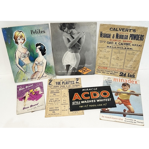 2 - ADVERTISING GROUP. Largest 10 x 12.5ins. Inc. 3 underwear card ads, vitamin syrup, wash powder, powd... 